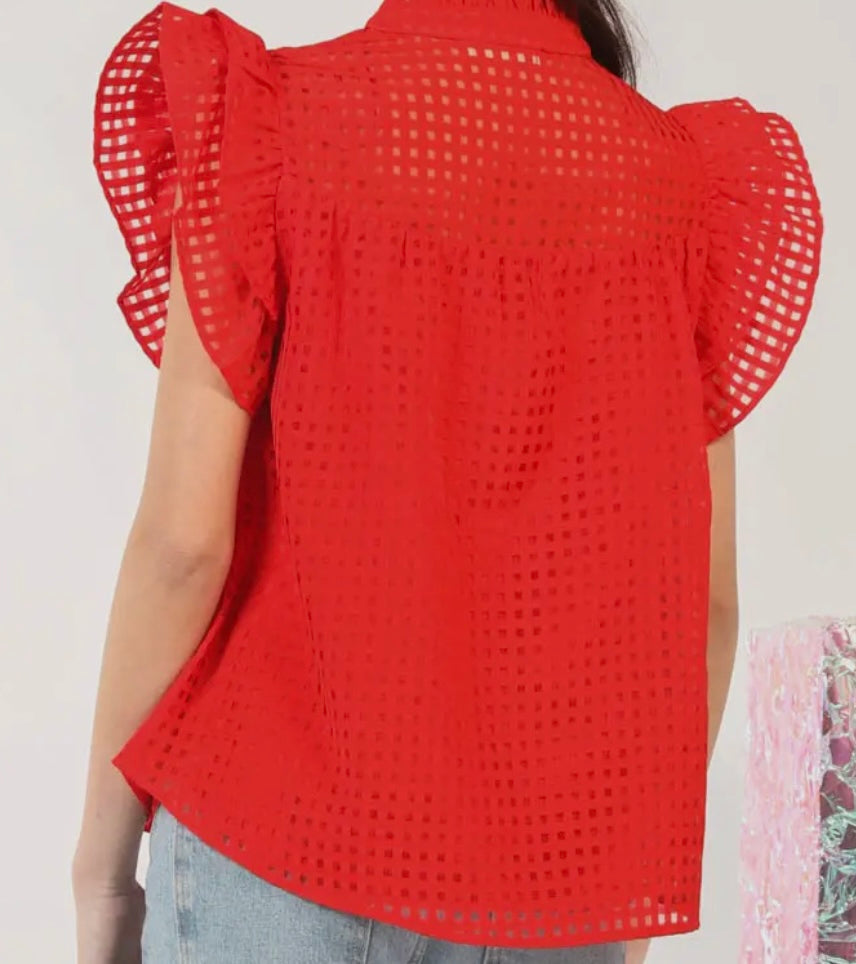 Organza Ruffled Blouse