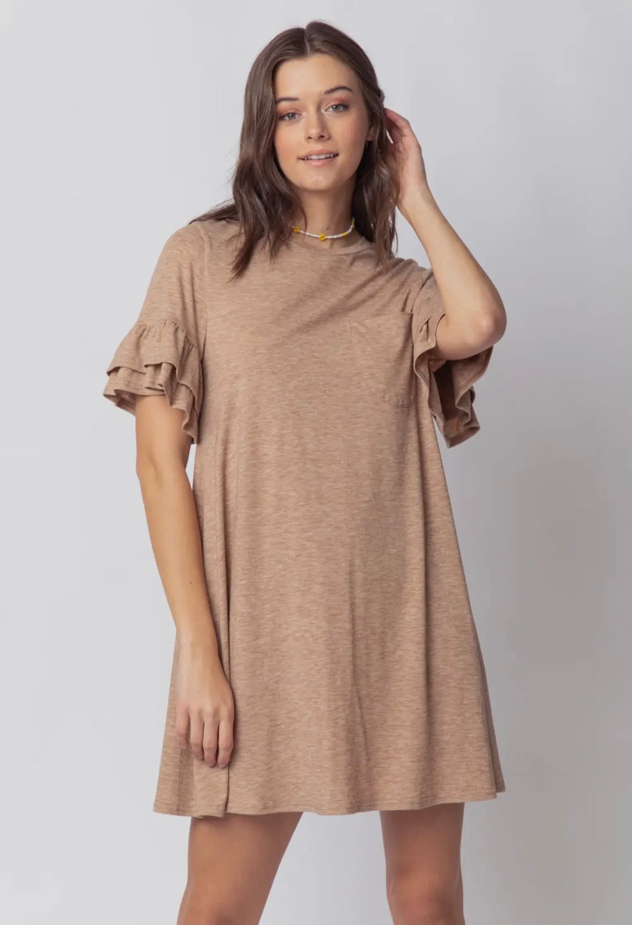 tee shirt mini dress Washed Cotton Tee Shirt Mini Dress Dusty Purple / L