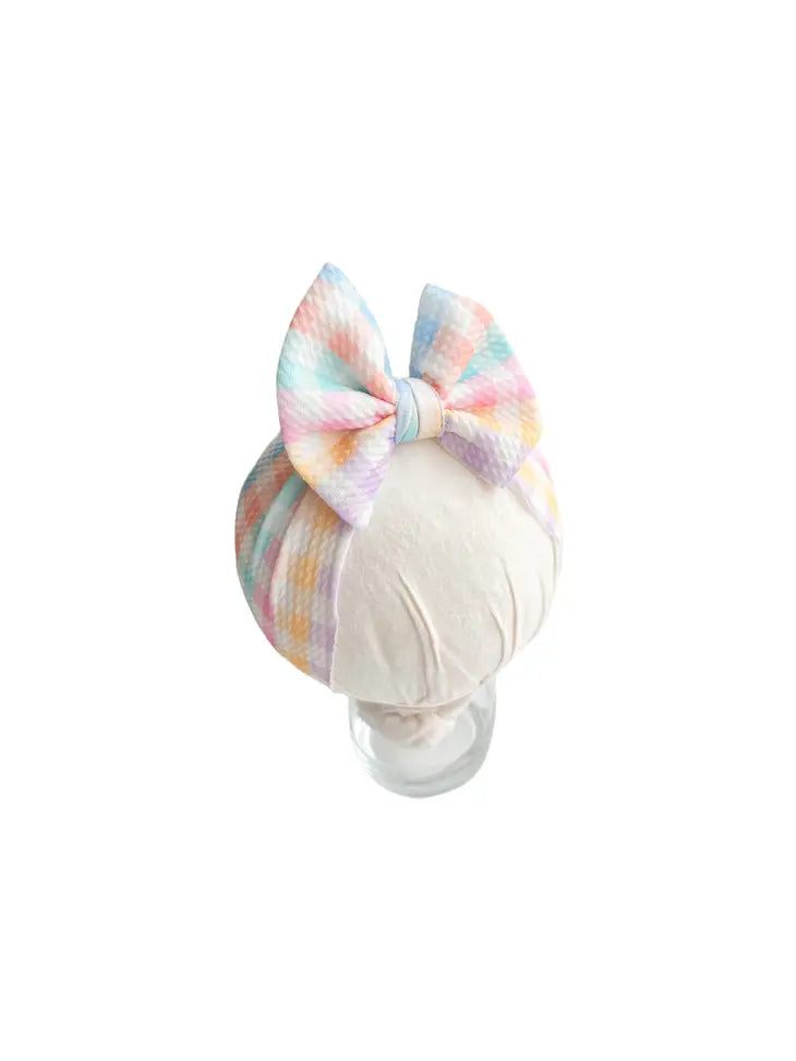 Pastel Plaid Headwrap Bow