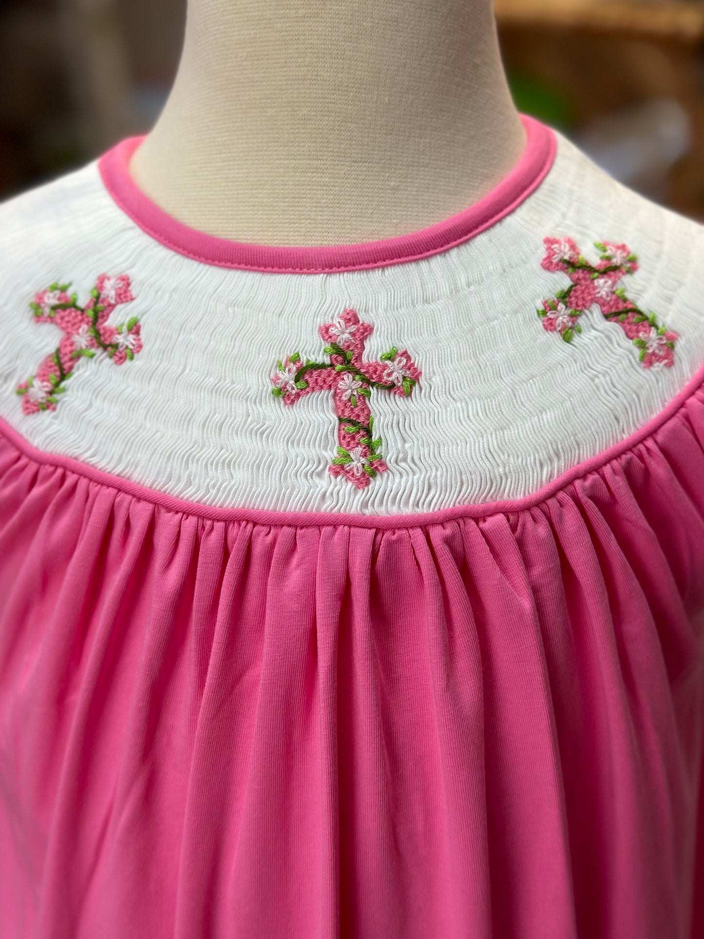 Floral Cross Smocked Dress