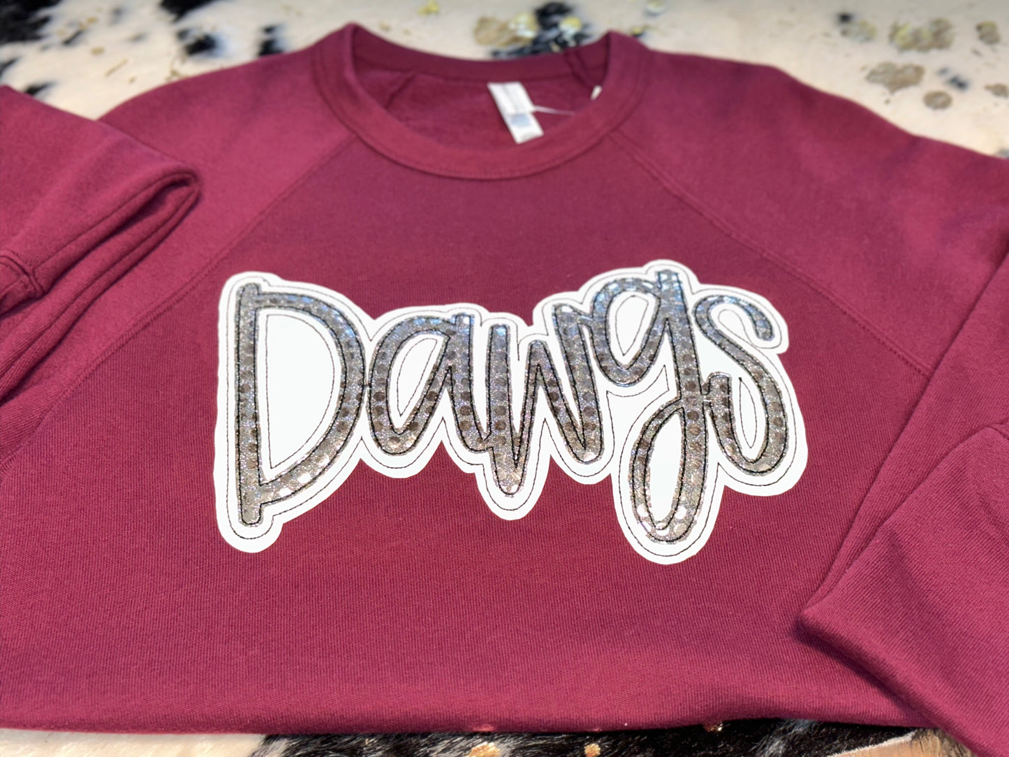 Maroon Dawgs Applique Sweatshirt