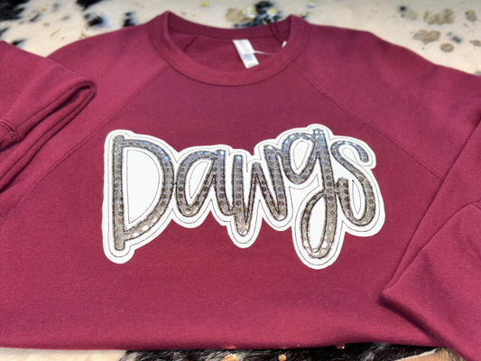 Maroon Dawgs Applique Sweatshirt