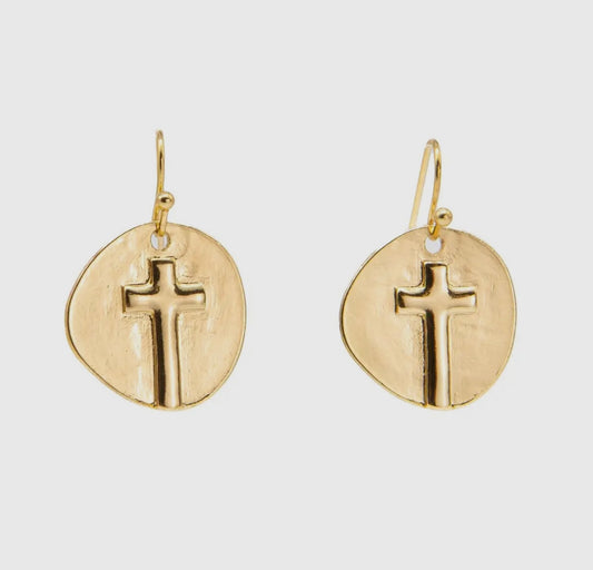 Gold Cross Earrings