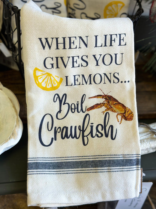 When Life Gives You Lemons.....Boil Crawfish Hand Towel