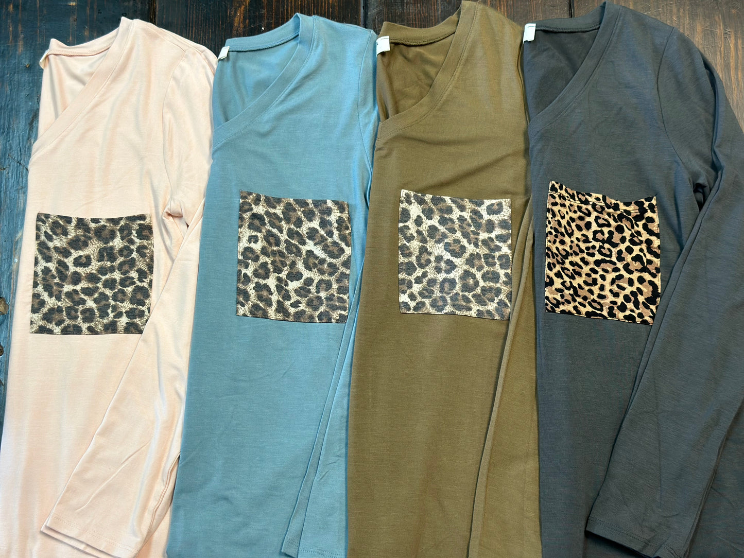 Leopard Pocket Long Sleeve Shirt