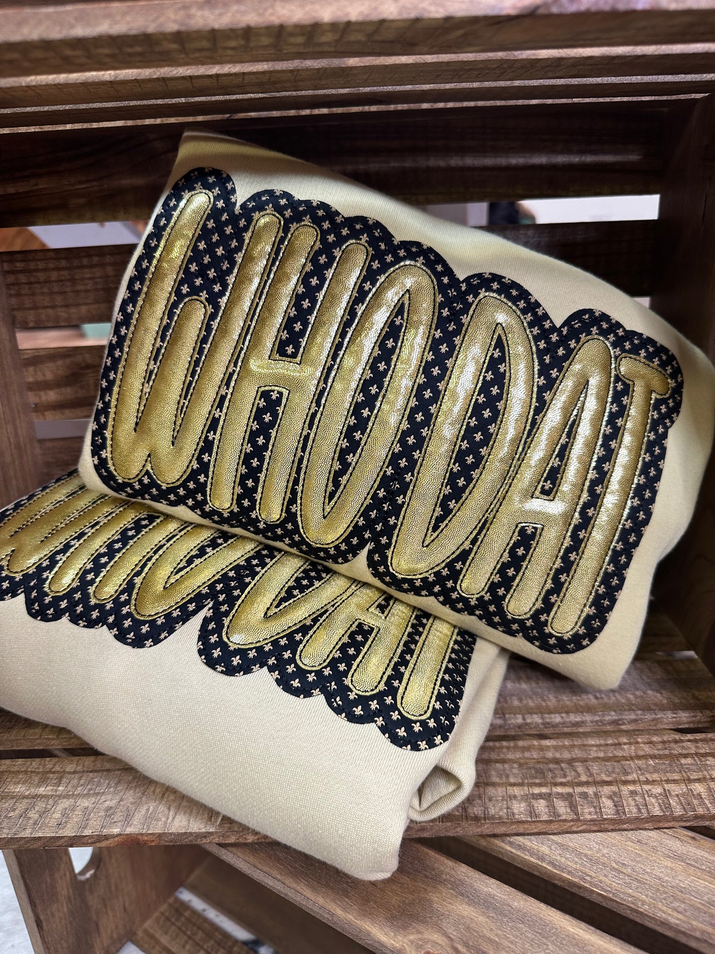 "WHO DAT" Applique Sweatshirt