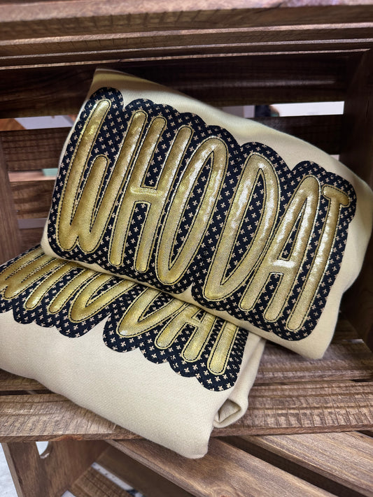 "WHO DAT" Applique Sweatshirt