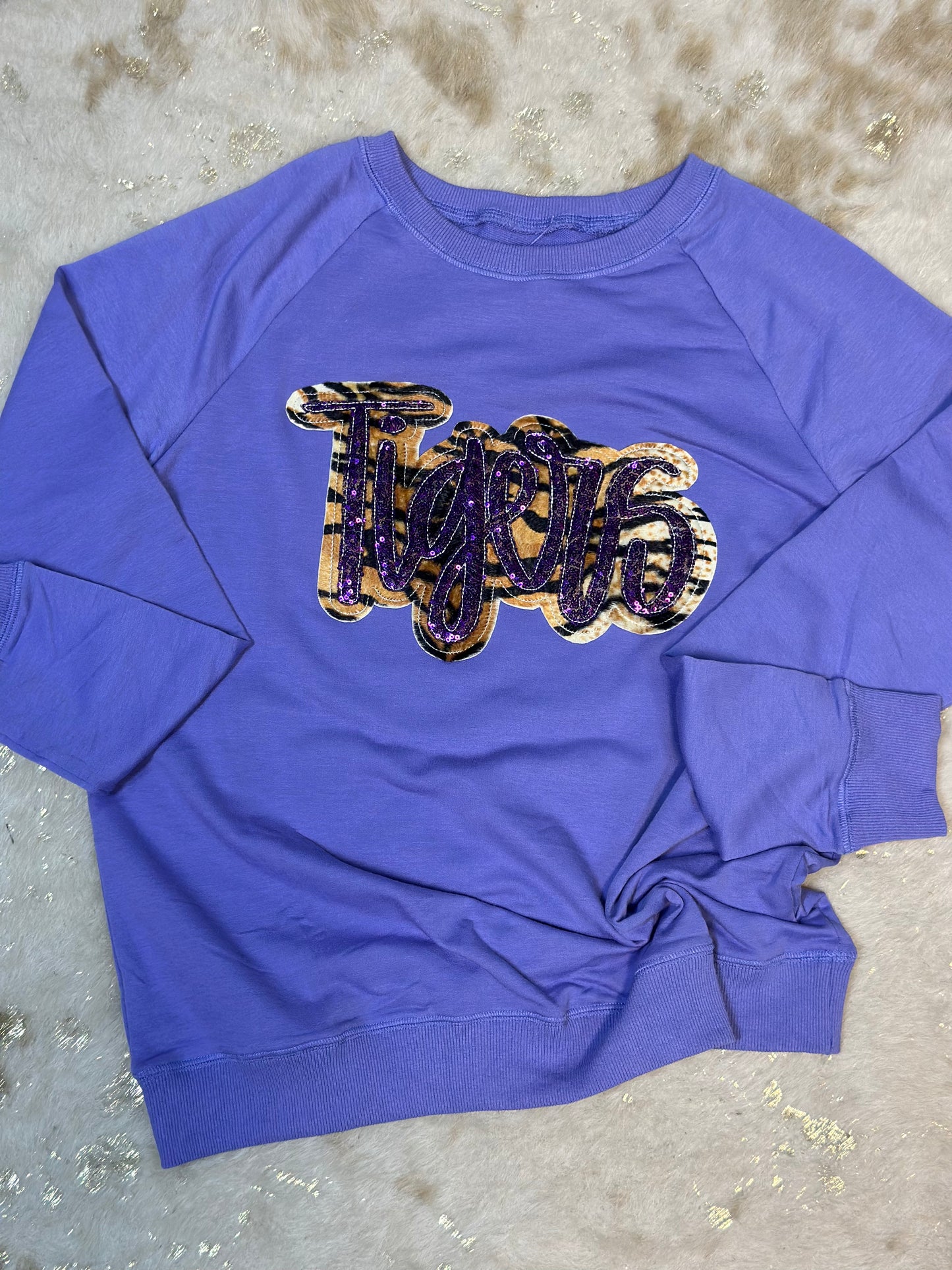 "Tigers" Applique Sweatshirt