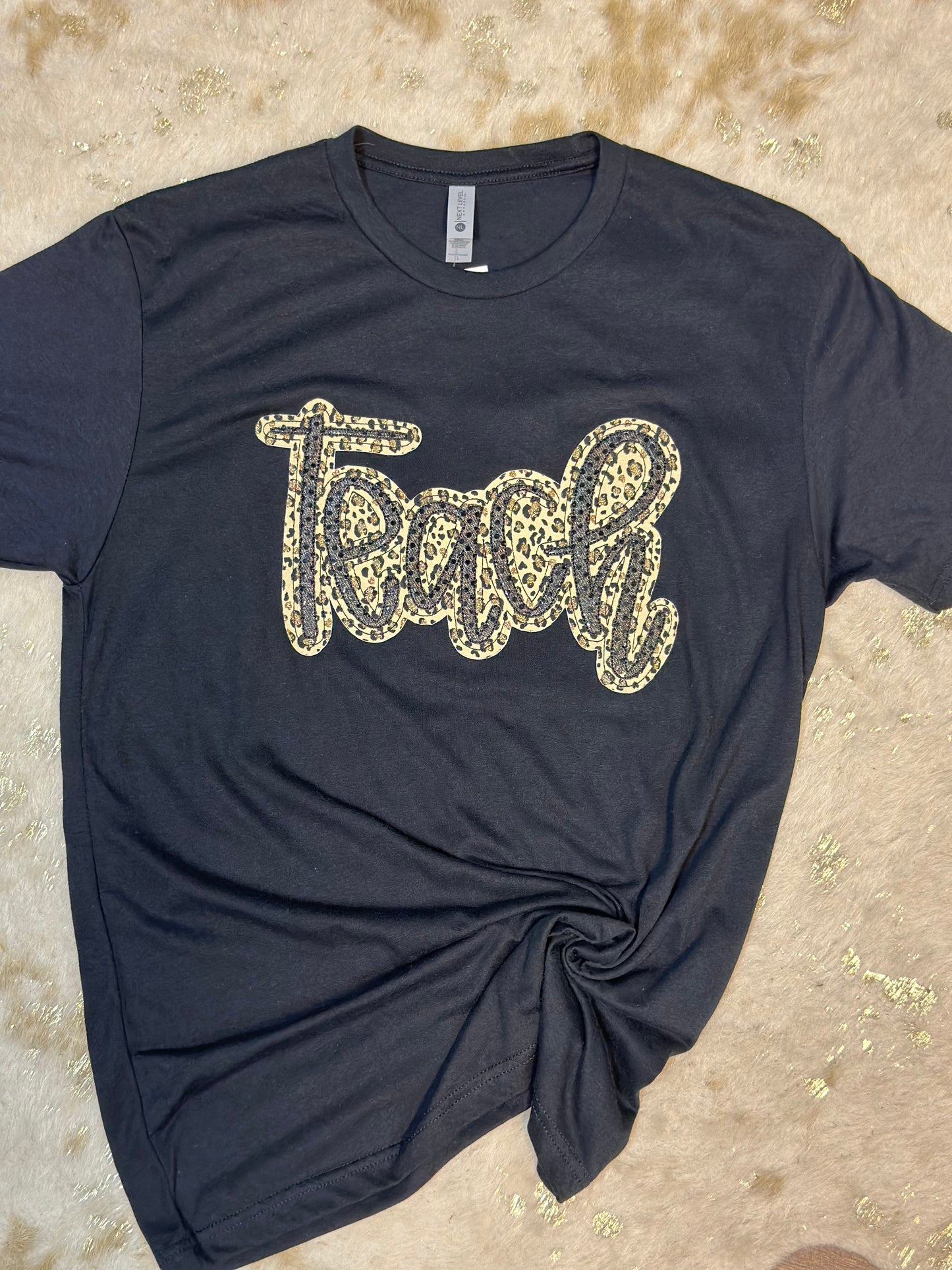 Black Leopard "Teach" Short Sleeve Tee