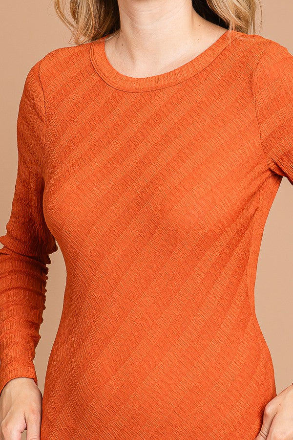 Crew Neck Bias Cut Bodysuit