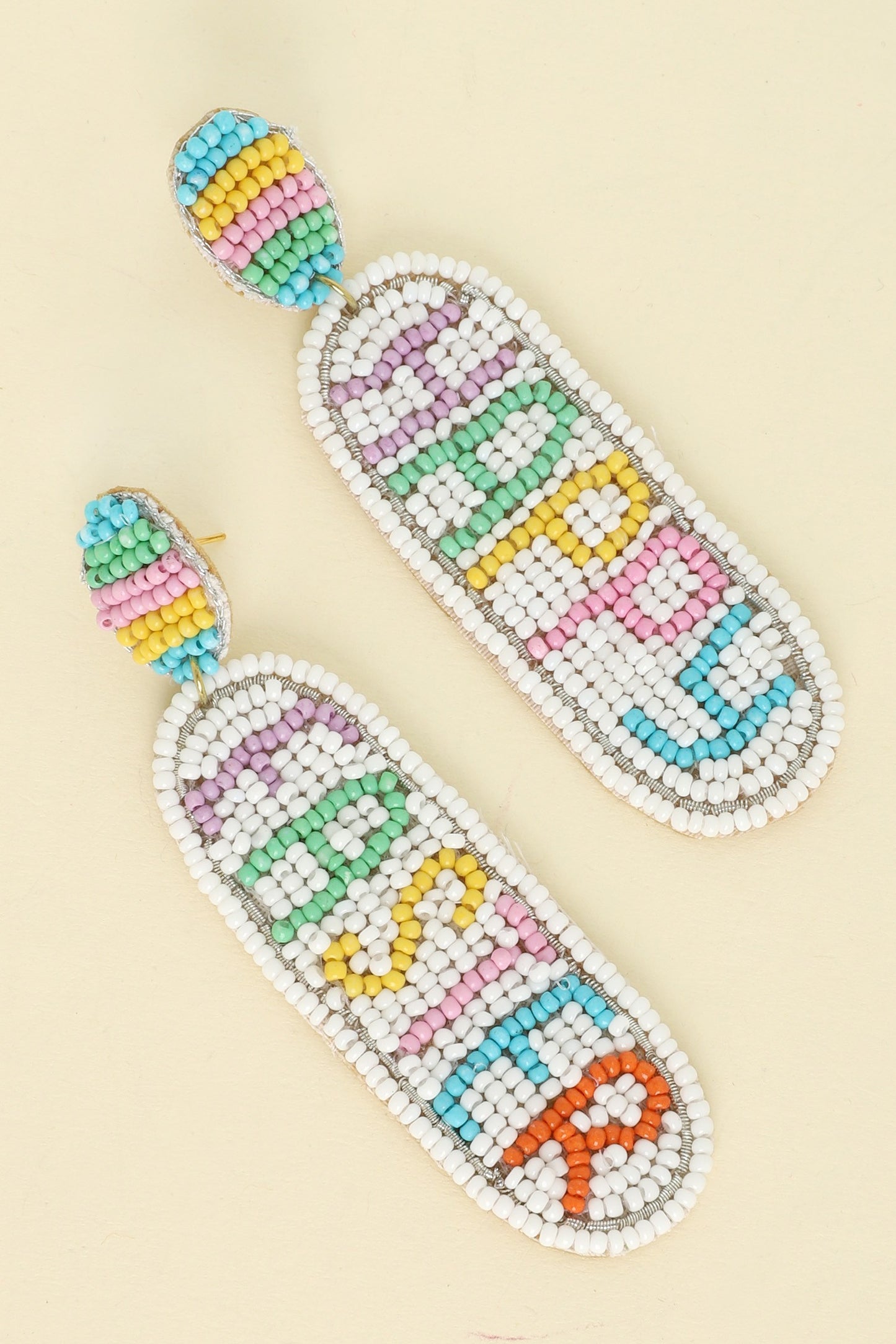 "Happy Easter" Beaded Earring