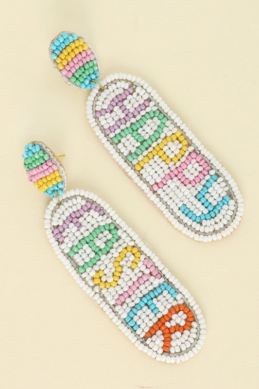 "Happy Easter" Beaded Earring